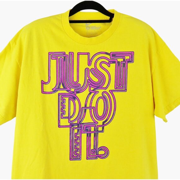 Vintage Nike "Just Do It" Yellow T-Shirt Size XL VGUC - Picture 2 of 10